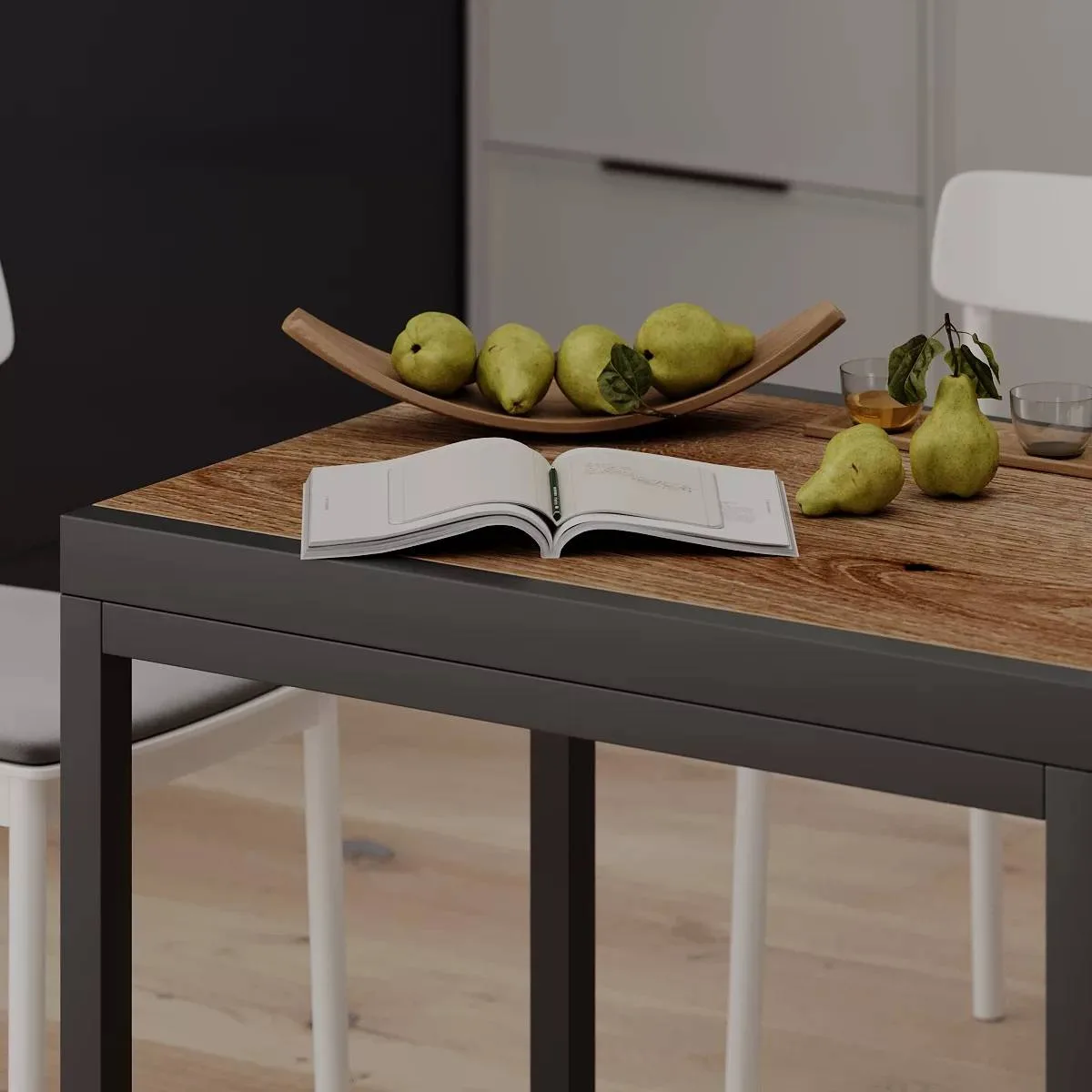 Кухонный стол трансформер Armstrong 89(178)x76x68 см – Дуб Эвок / Графит