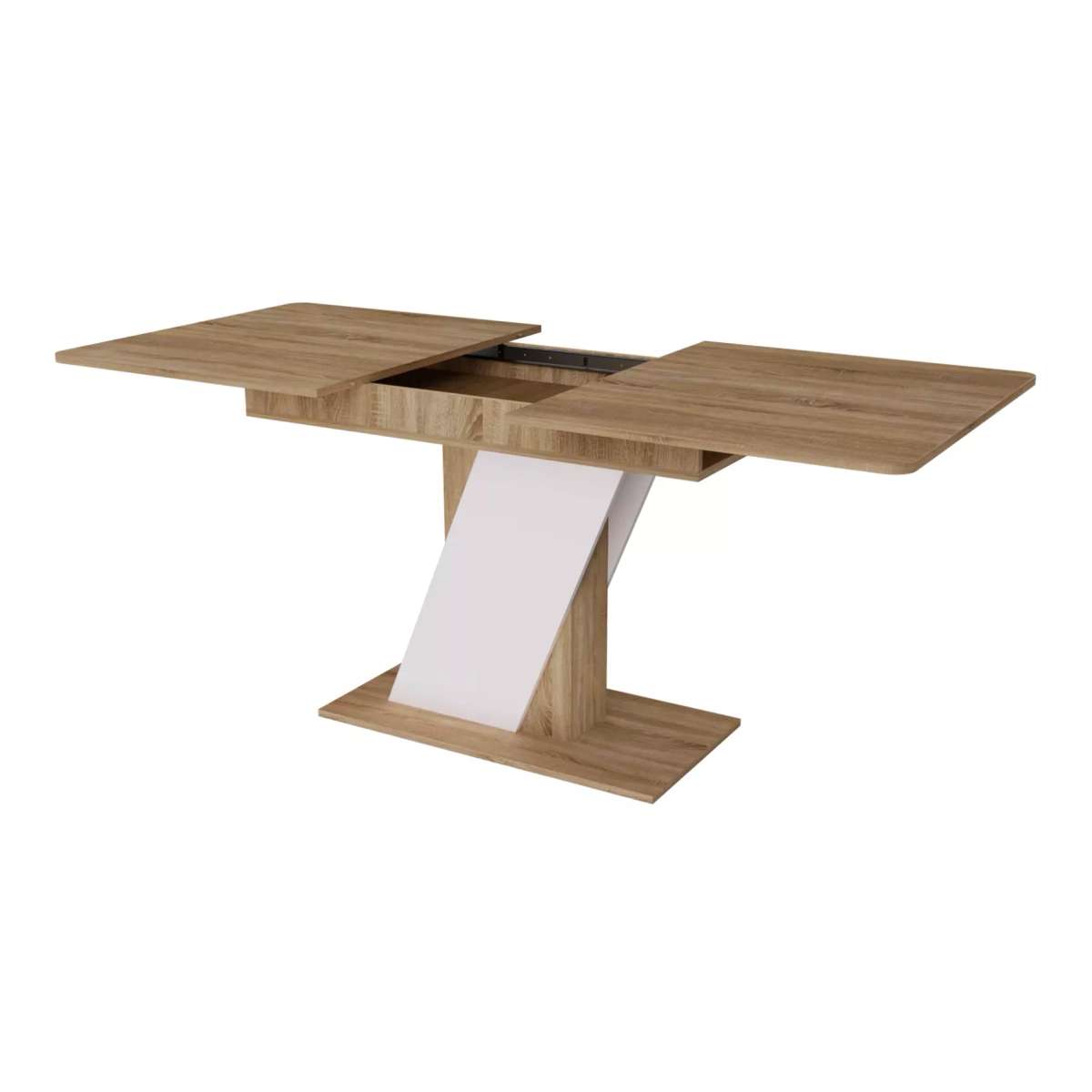 Lendi extending dining table 140(180)x75x80 cm – Sonoma Oak / White diamond