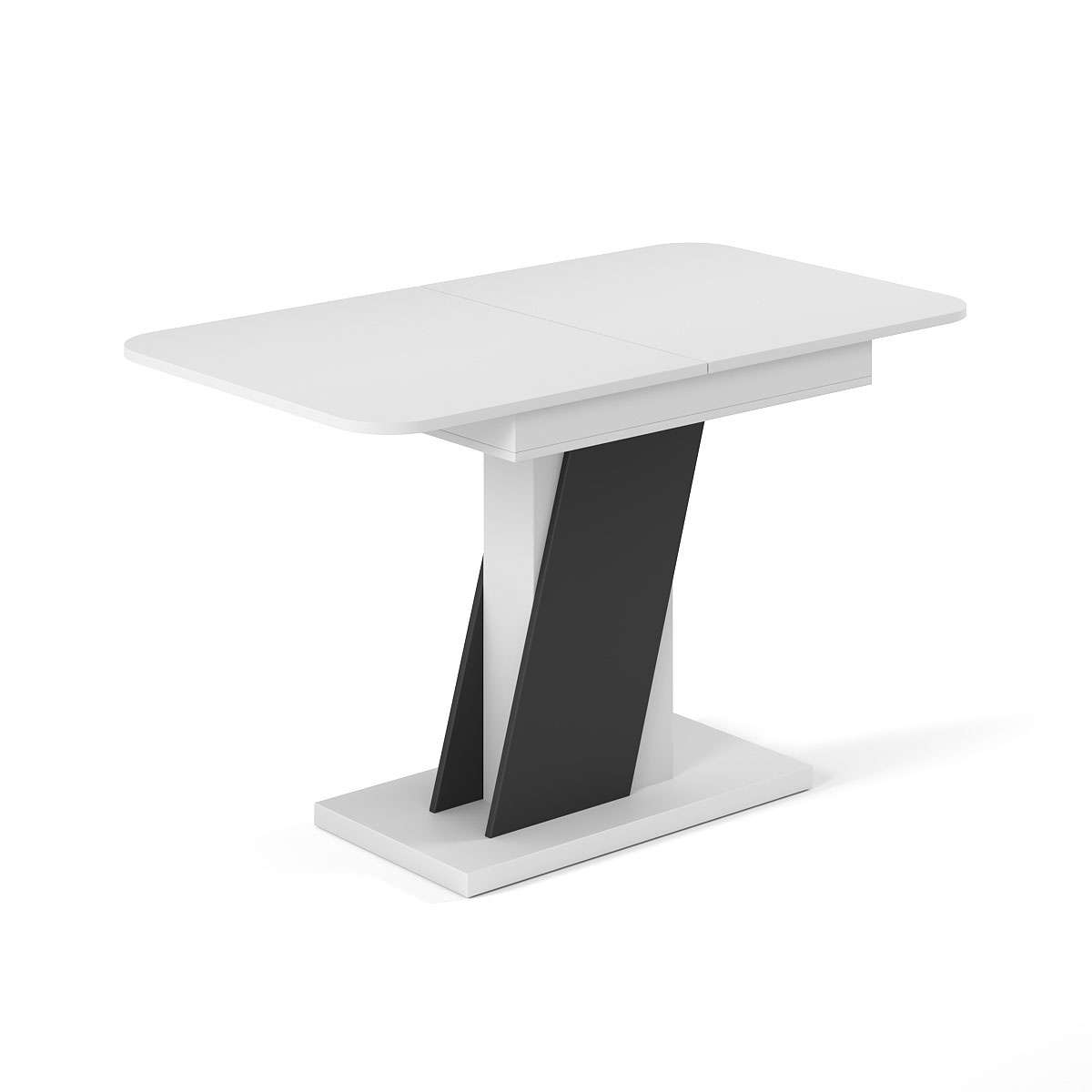 Обеденный раздвижной стол Lendi 140(180)x75x80 см – Белый бриллиант / Графит