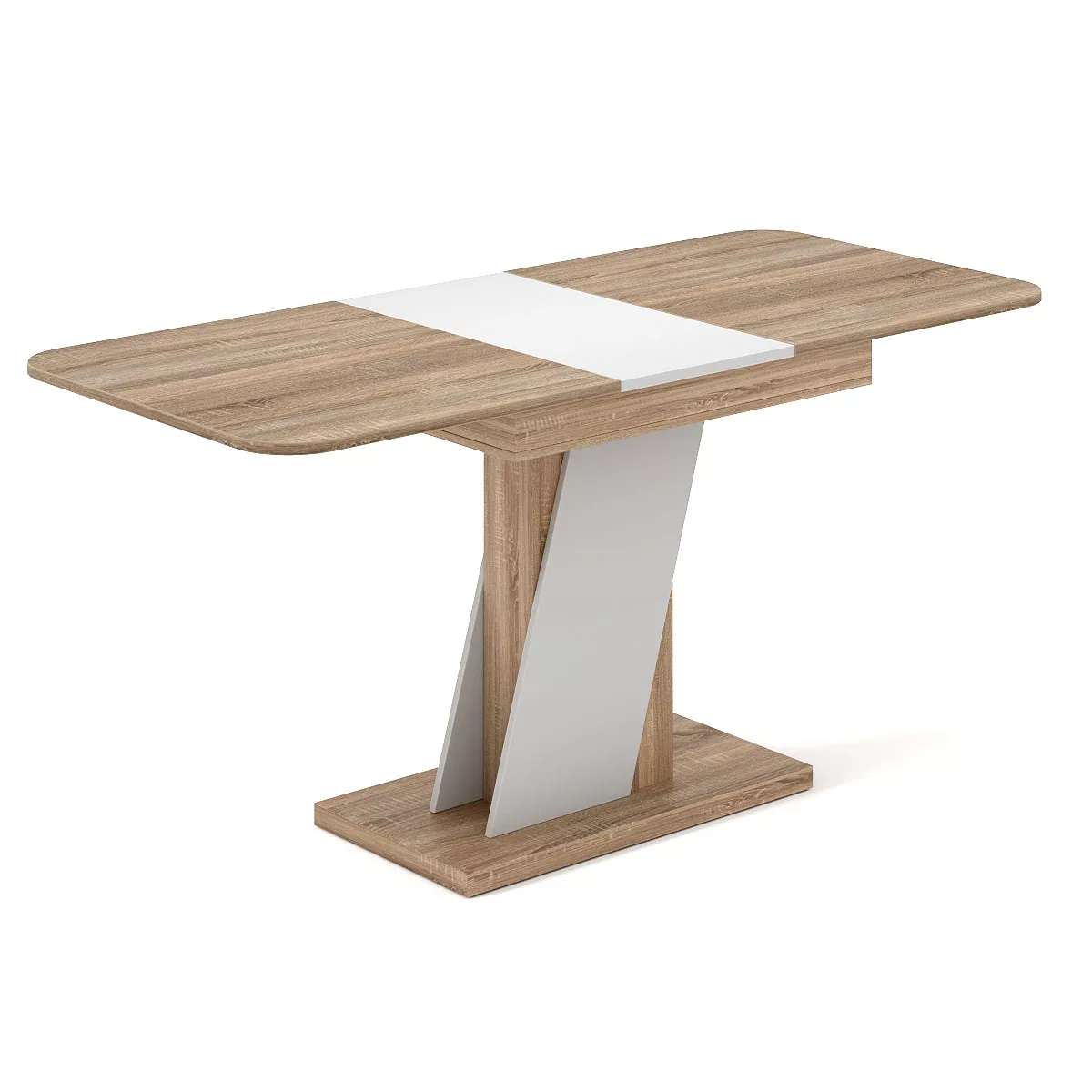 Обідній розсувний стіл Lendi 140(180)x75x80 см – Дуб Сонома / Білий діамант