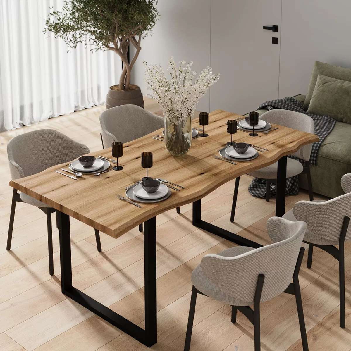 Обідній стіл на 6 осіб Forest 180x80x90 см – Дуб Артизан