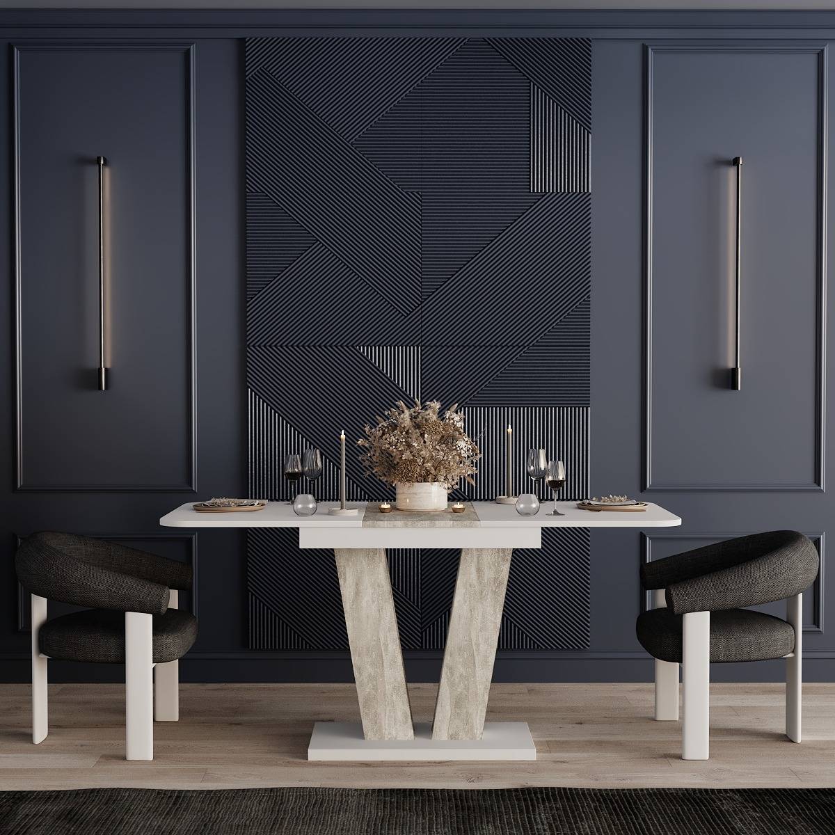 Купити обідній стіл трансформер Vendi 140(180)x75x80 см – Ательє світлий / Білий діамант за 5586 грн Обідній стіл трансформер Vendi 140(180)x75x80 см – Ательє світлий / Білий діамант