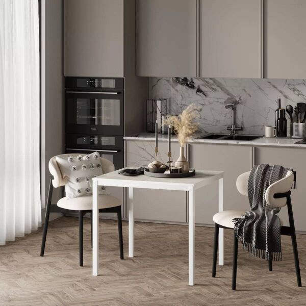 Обеденный столик на двоих Brevity Loft mini 67x75x67 см – Ателье светлый / Белый бриллиант