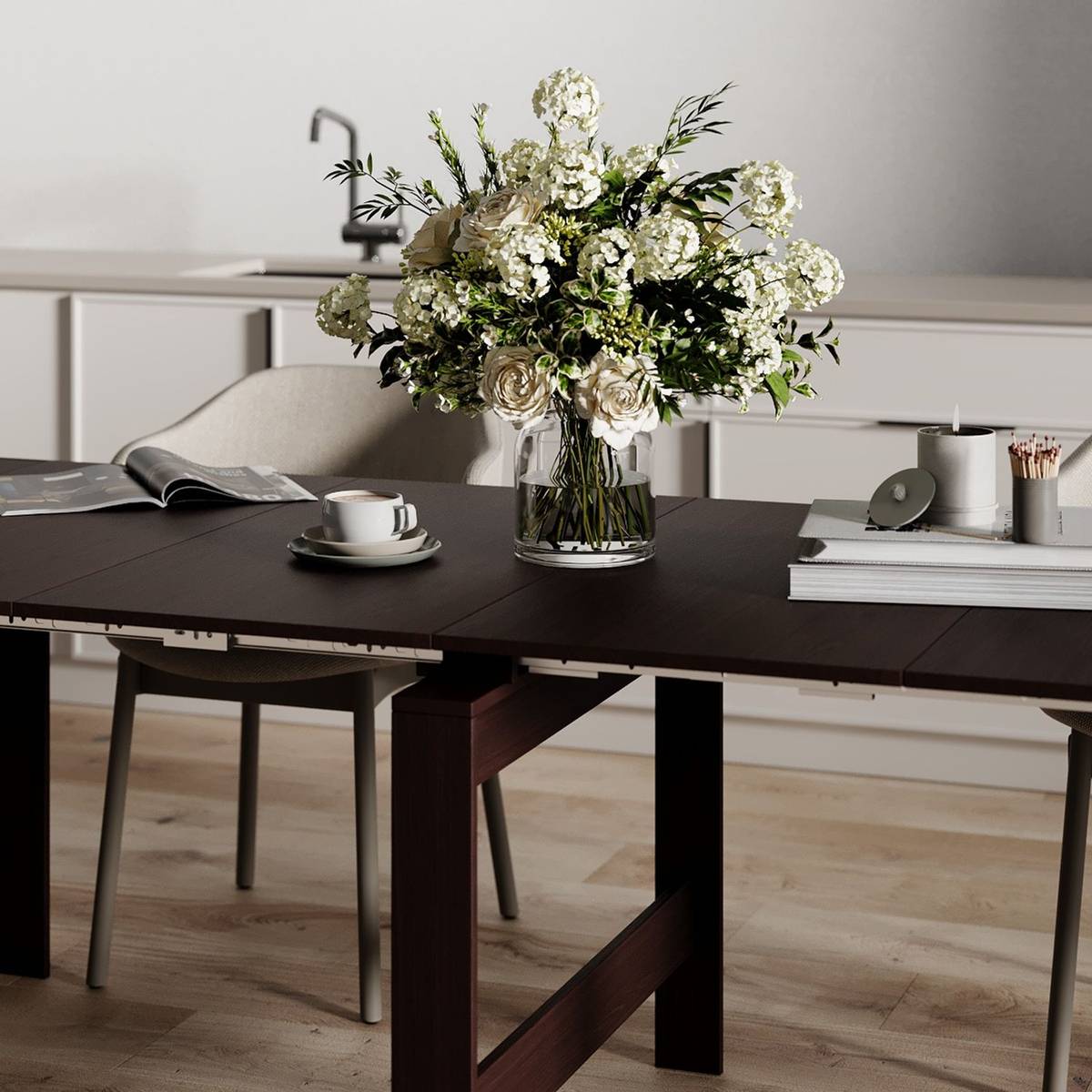 Python large extendable dining table (disassembled) 43(240)x75x90 cm – Wenge