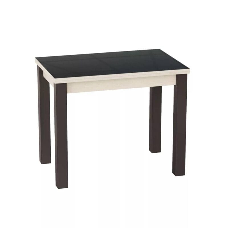 Розкладний обідній стіл Dinner Glass 90(120)x75x60(90) см – Гікорі Рокфорд світлий / Венге / Графіт