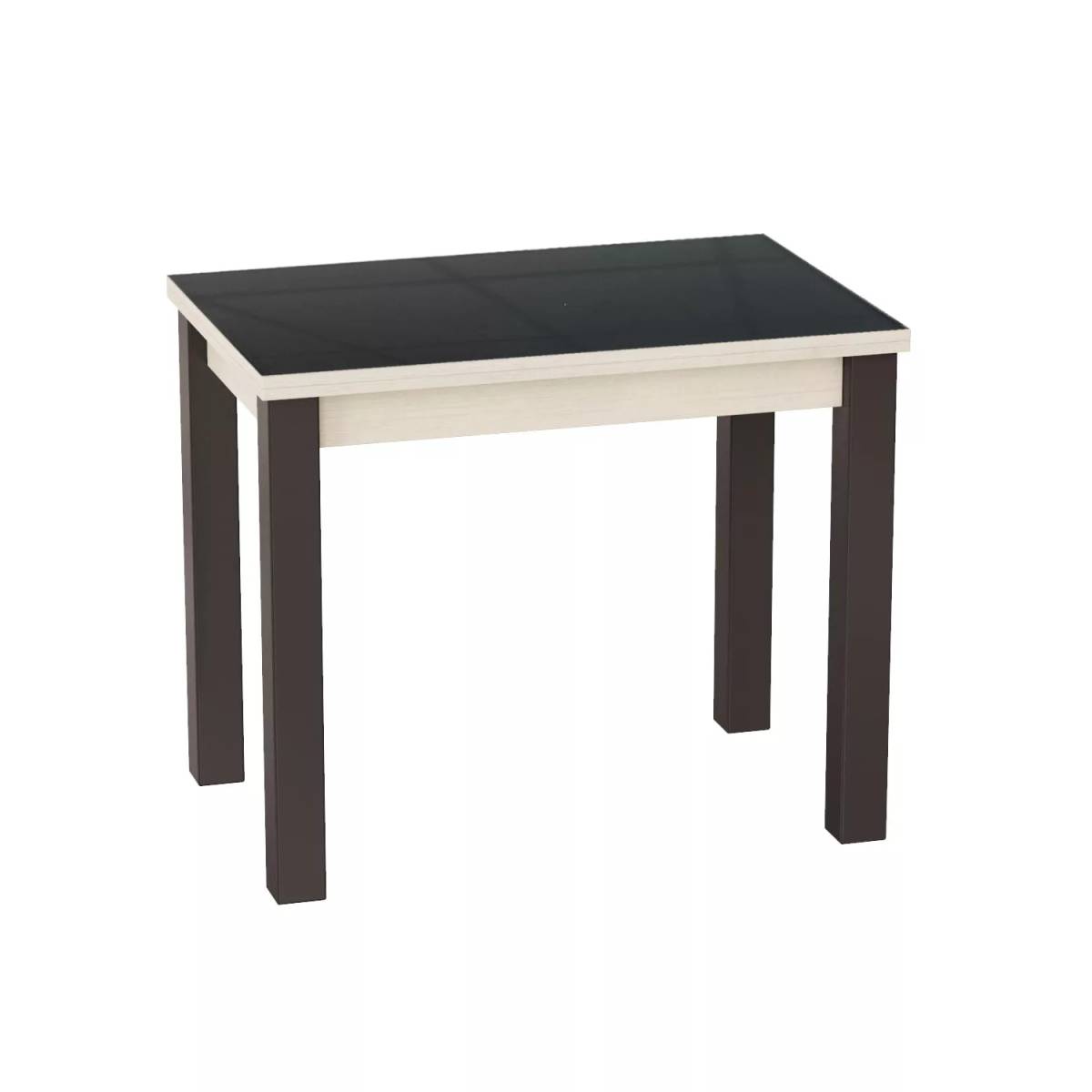 Розкладний обідній стіл Dinner Glass 90(120)x75x60(90) см – Гікорі Рокфорд світлий / Венге / Графіт