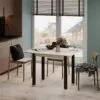 Dinner Glass folding dining table 90(120)x75x60(90) cm – Hickory Rockford Light / Wenge / Graphite