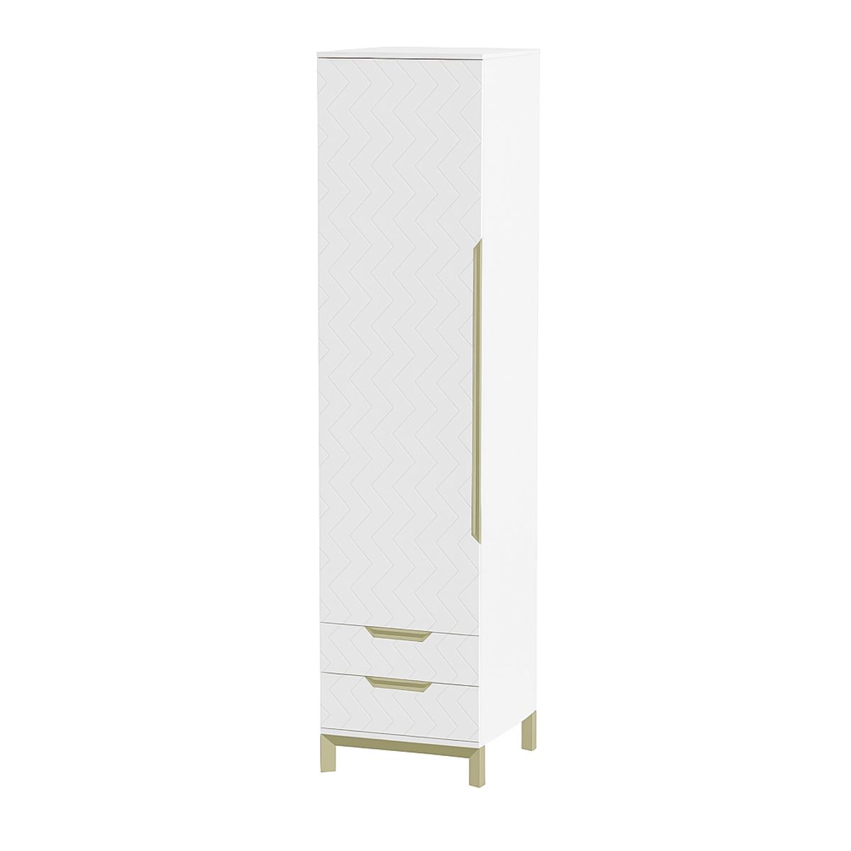 Шкаф пенал для одежды Swan 2 50x230x60 см – Белый супермат