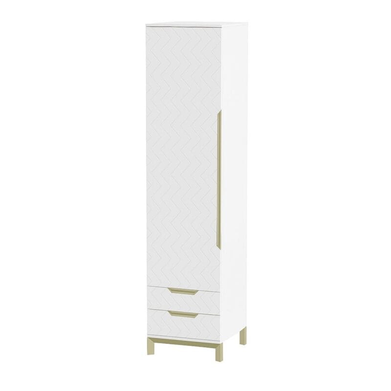 Шкаф пенал для одежды Swan 2 50x230x60 см – Белый супермат