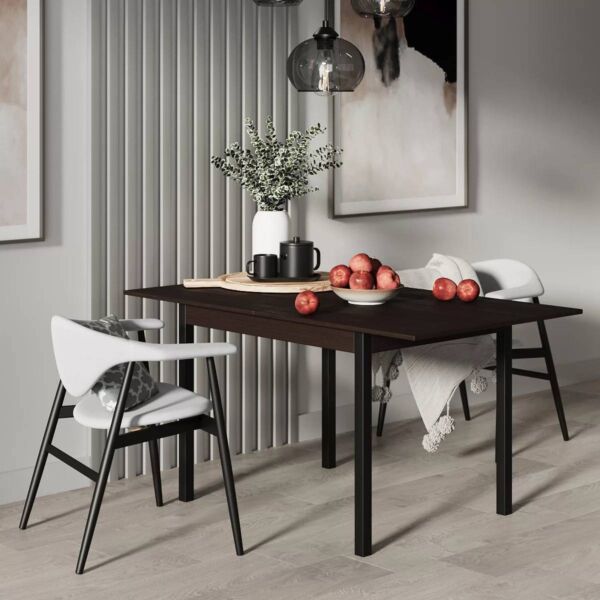 Стіл кухонний розкладний Lunch 90(120)x75x60(90) см – Венге / Чорний