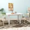 Стол на кухню раскладной Dinner 90(120)x75x60(90) см – Артвуд светлый / Белый бриллиант