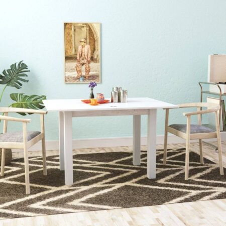 Стол на кухню раскладной Dinner 90(120)x75x60(90) см – Артвуд светлый / Белый бриллиант