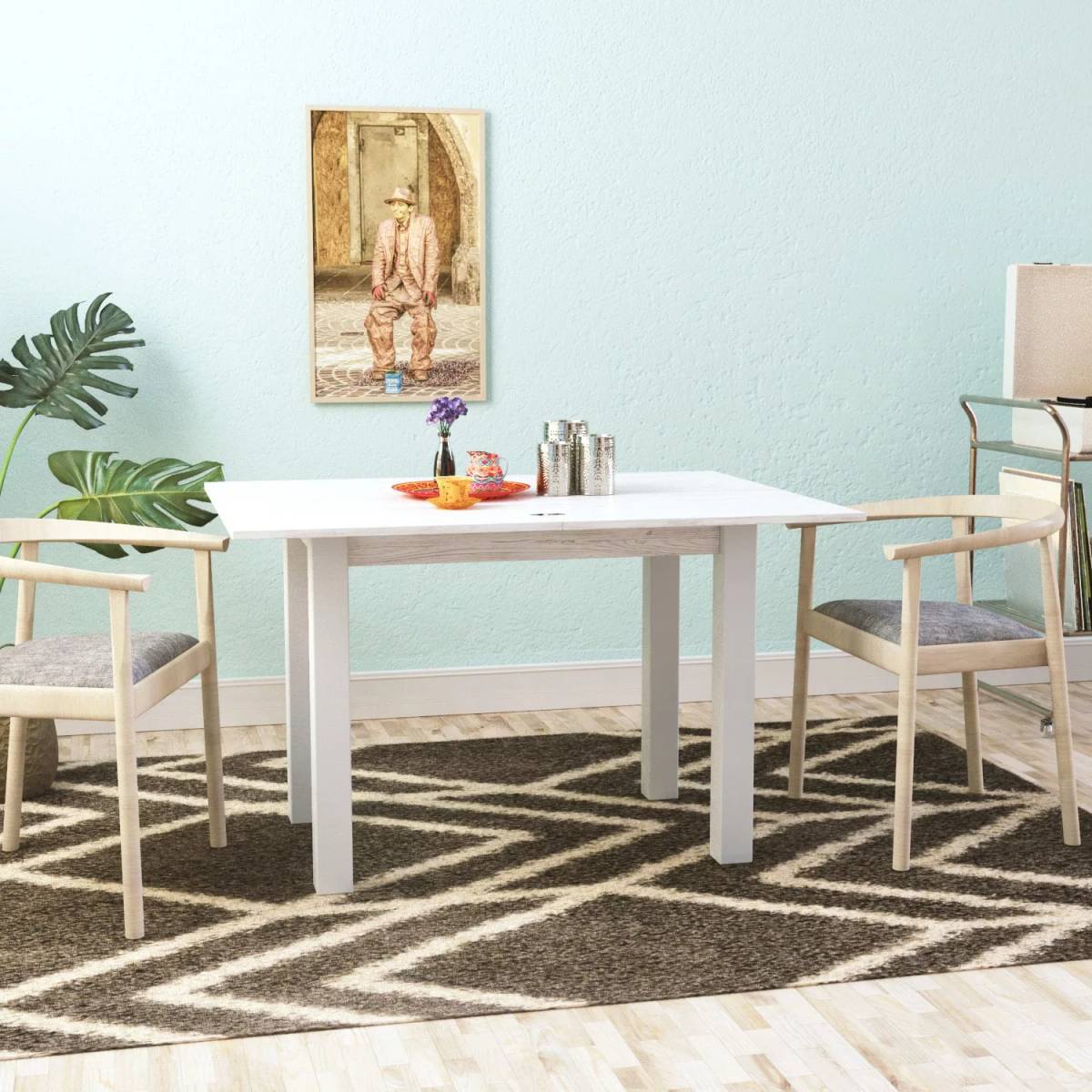 Стол на кухню раскладной Dinner 90(120)x75x60(90) см – Артвуд светлый