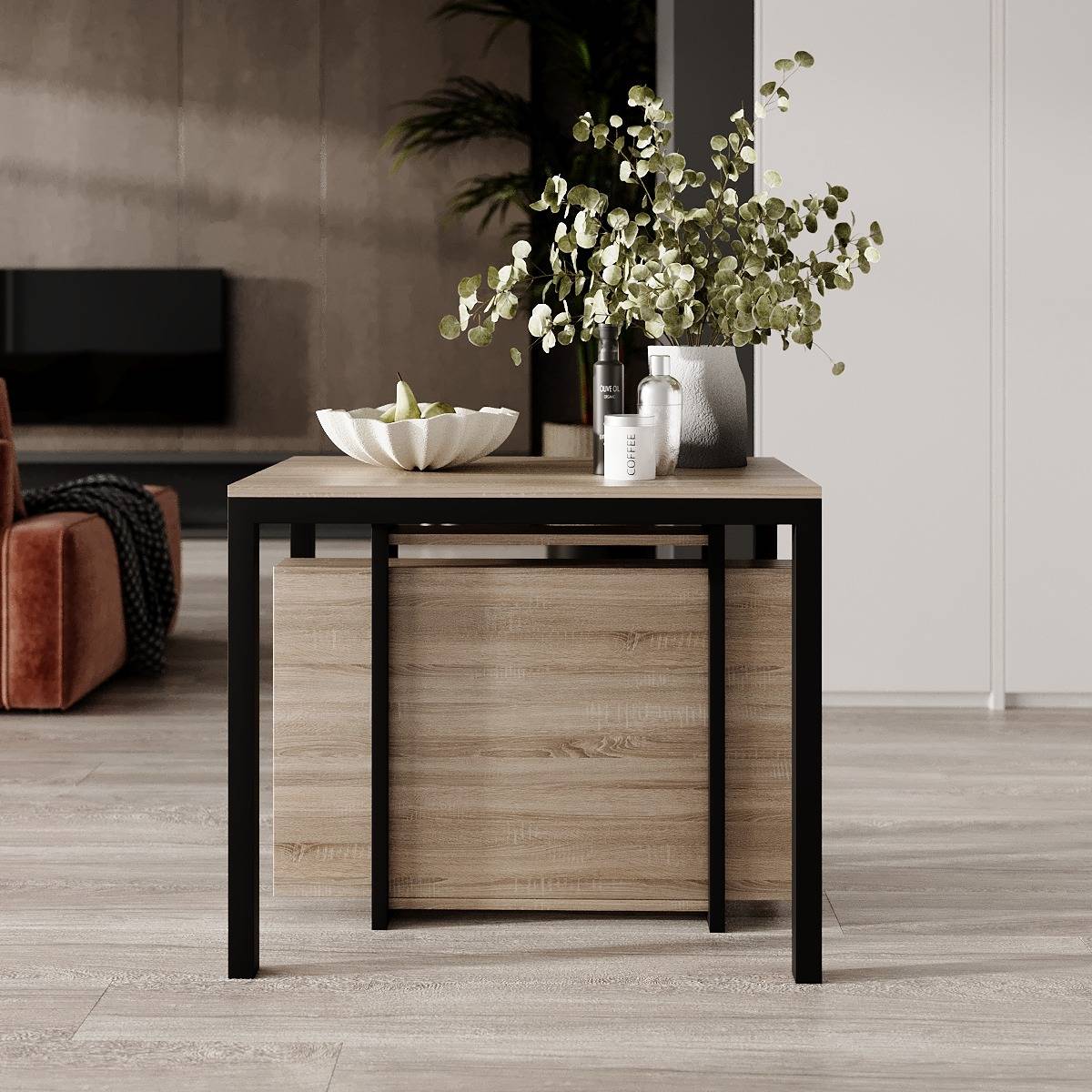 Великий стіл у вітальню розкладний Sensei 53(330)x75x90 см – Дуб Сонома