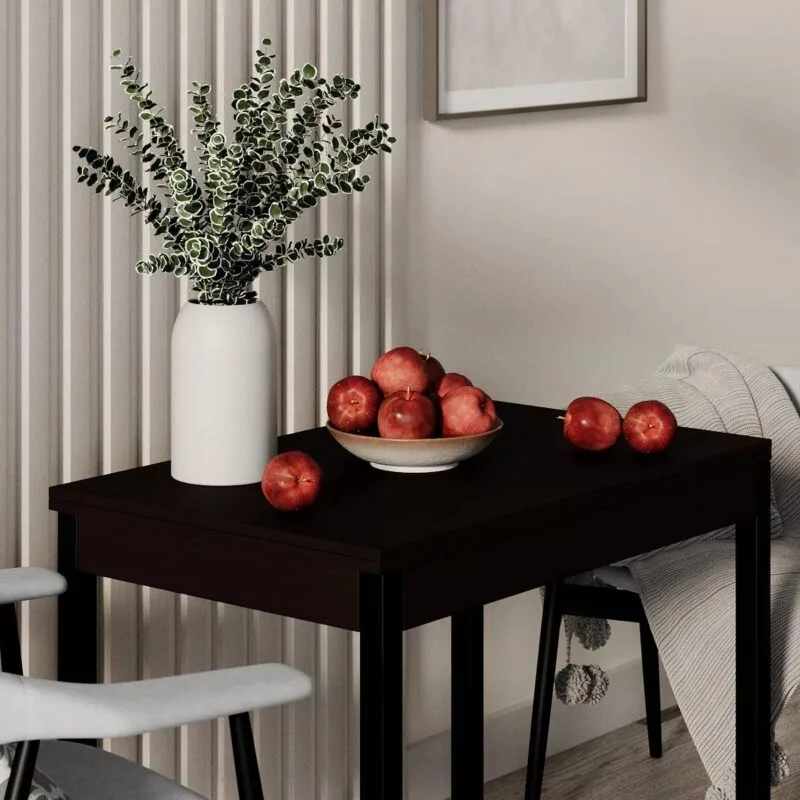 Стол кухонный раскладной Lunch 90(120)x75x60(90) см – Венге / Черный