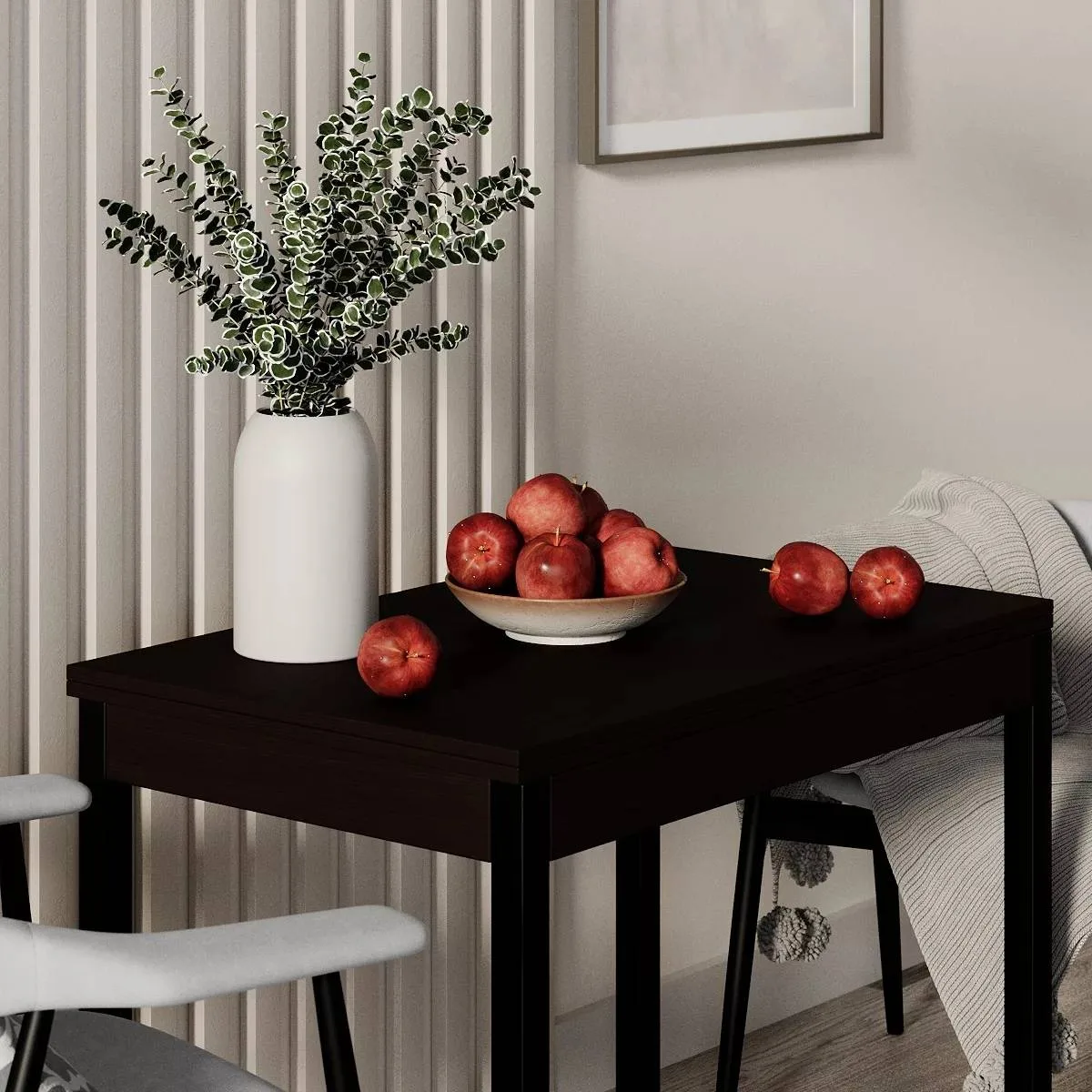 Стол кухонный раскладной Lunch 90(120)x75x60(90) см – Венге / Черный