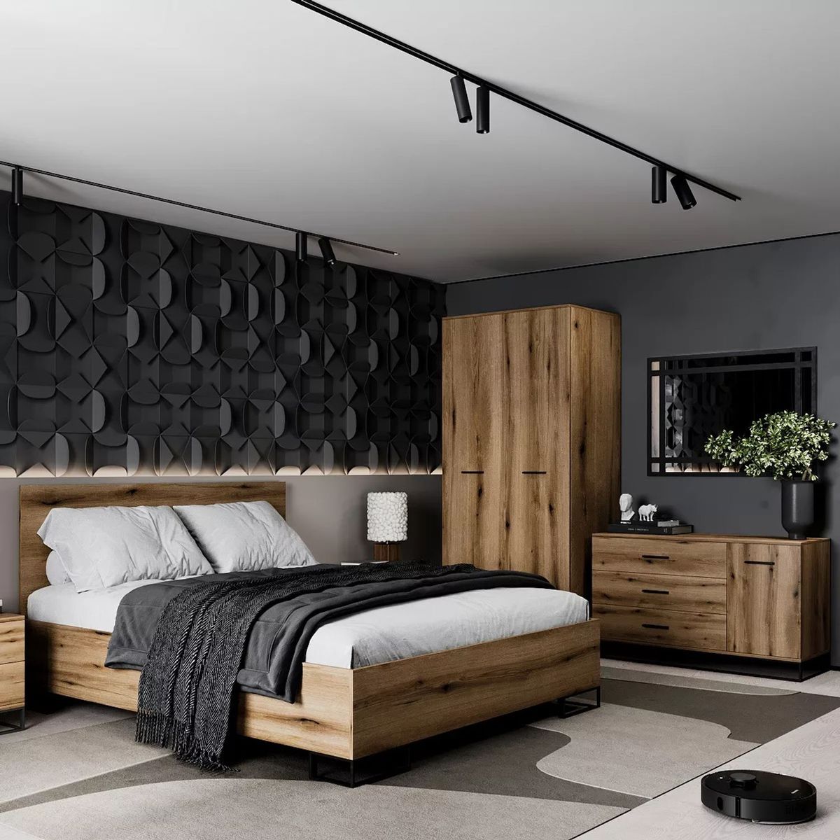 Ascet double bed frame 140x200 – Evoke Oak