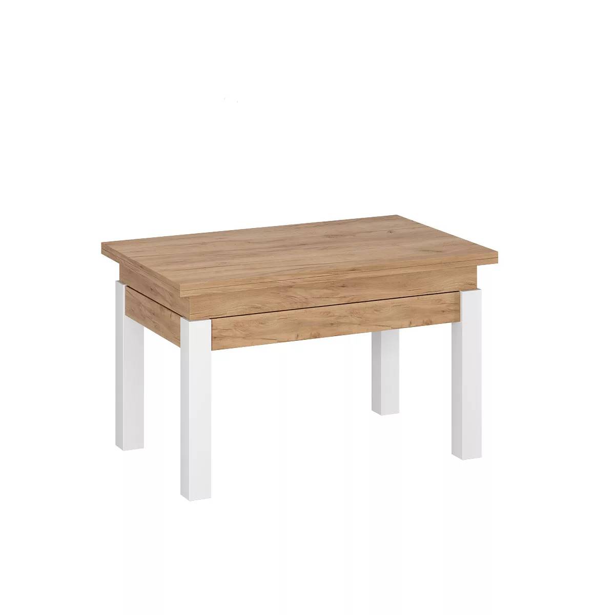 B-Fly coffee table to dining table 120x75x90 cm – Craft Gold Oak / White Diamond