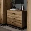 Комод в спальню лофт на 3 ящика Ascet 80x70x42.5 см – Дуб Эвок