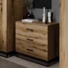 Комод в спальню лофт на 3 ящика Ascet 80x70x42.5 см – Дуб Эвок
