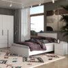 Light European double bed frame 140x200 – White Diamond