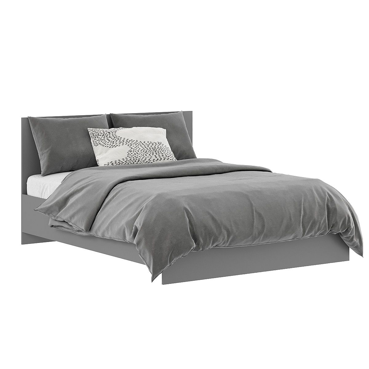 Light European king size bed frame 160x200 – Graphite