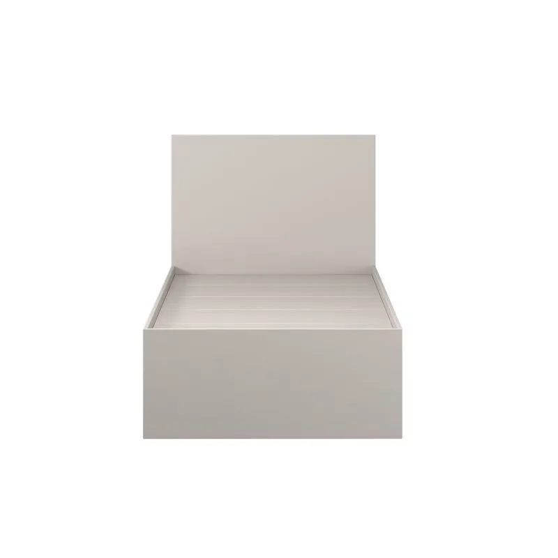 Light modular bedroom: European single bed frame and bedside table – Cashmere