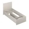 Light modular bedroom: European single bed frame and bedside table – Cashmere
