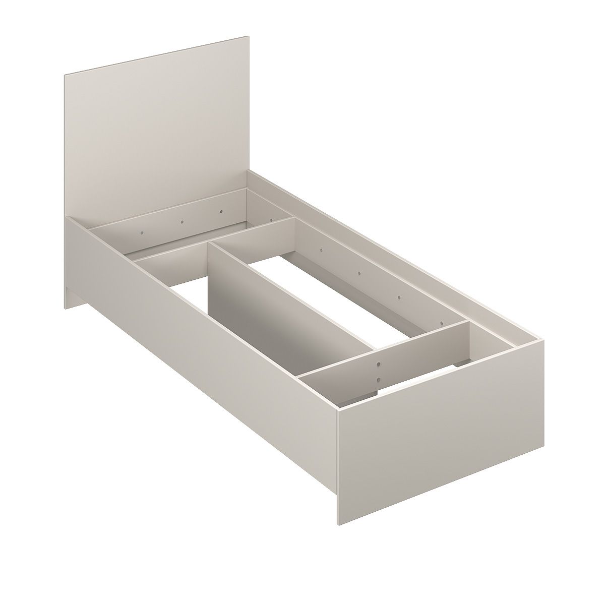 Light modular bedroom: European single bed frame and bedside table – Cashmere