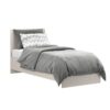 Light modular bedroom: European single bed frame and bedside table – Cashmere