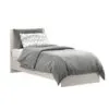 Light modular bedroom: European single bed frame and bedside table – Cashmere