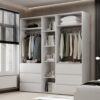 Hinged combined wardrobe №6 Light 200x220x50 cm – White Diamond