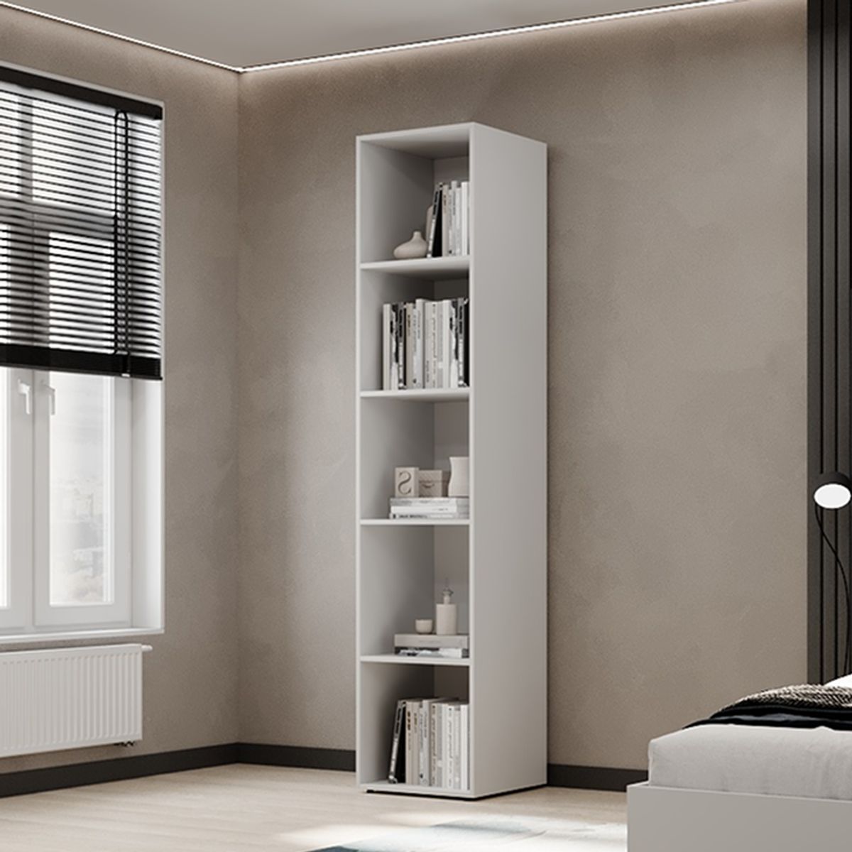 Light thin wardrobe 40x220x50 cm – White Diamond