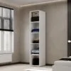 Light №1 Thin Wardrobe 40x220x50 cm – White Diamond
