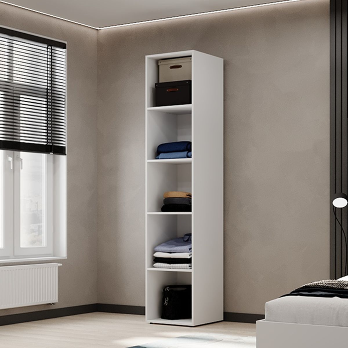 Light thin wardrobe 40x220x50 cm – White Diamond
