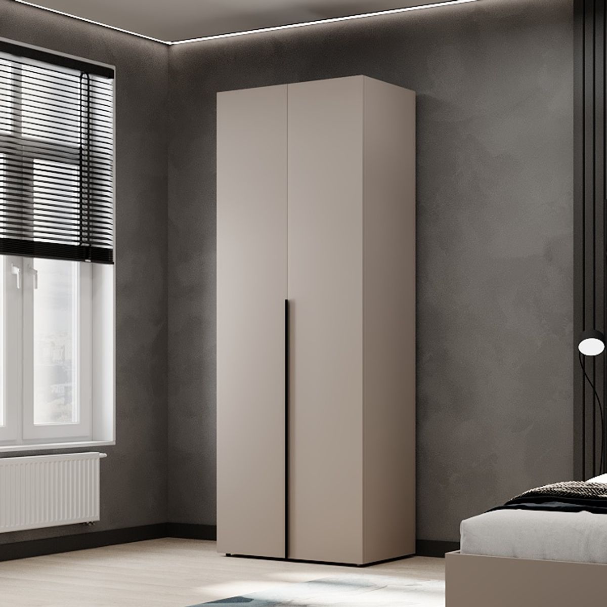 Light wardrobe with 2 doors 80x220x50 cm – Cashmere