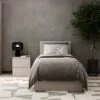 Light modular bedroom: European single bed frame and bedside table – Cashmere