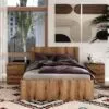 Light European double bed frame 140x200 – Evoke Oak