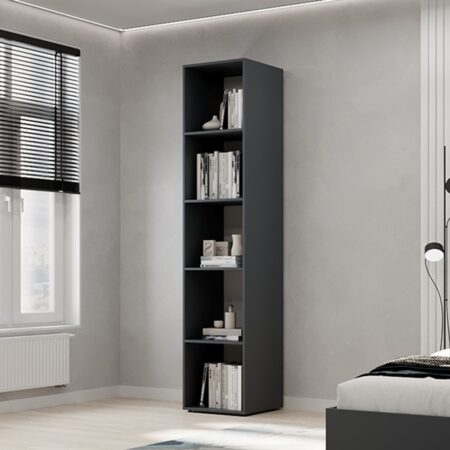 Шафа пенал з полицями відкрита Light 40x220x50 см – Графіт