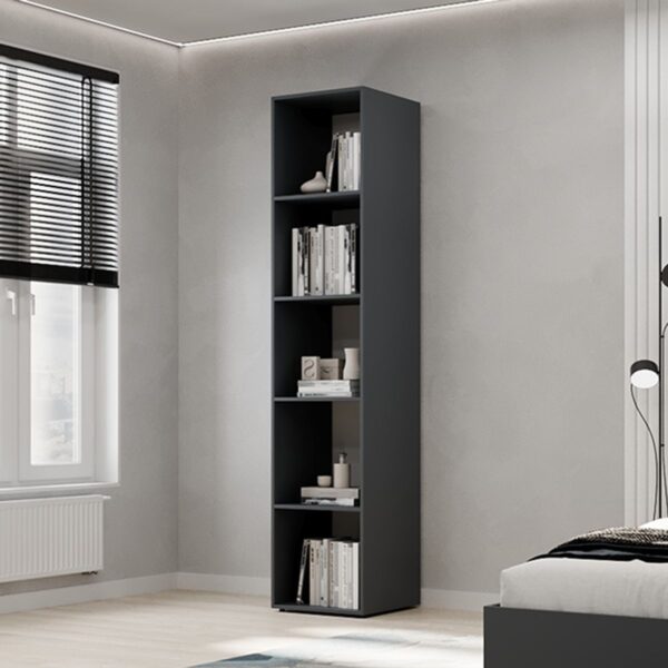 Шкаф пенал с полками открытый Light 40x220x50 см – Графит