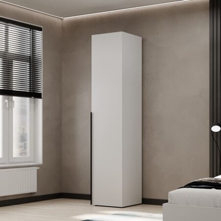 Шафа пенал з полицями закрита Light 40x220x50 см – Білий діамант