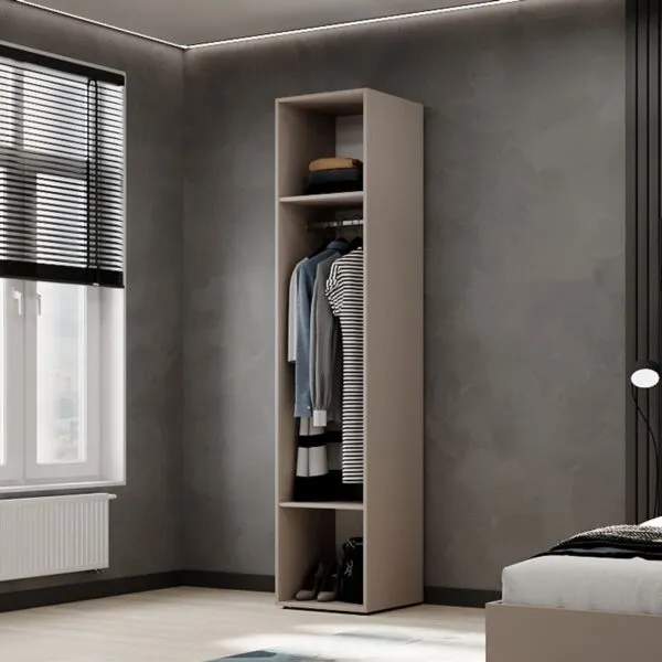 Шкаф пенал закрытый со штангой Light №2 40x220x50 см – Кашемир