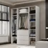 Шафа розпашна з полицями на 4 двері Light №1 160x220x50 см – Білий діамант