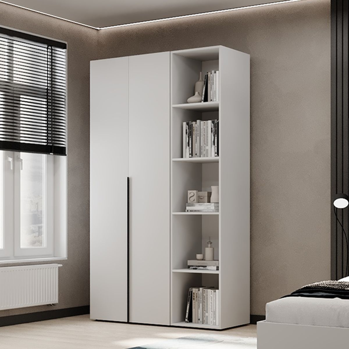 Buy hinged combined wardrobe №11 Light 120x220x50 cm – White Diamond for 8526 UAH Hinged combined wardrobe №11 Light 120x220x50 cm – White Diamond