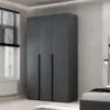 Шкаф трехдверный распашной Light №12 120x220x50 см – Графит