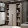 Распашной шкаф с открытыми полками Light №15 160x220x50 см – Кашемир