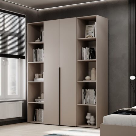 Hinged combined wardrobe №15 Light 160x220x50 cm – Cashmere