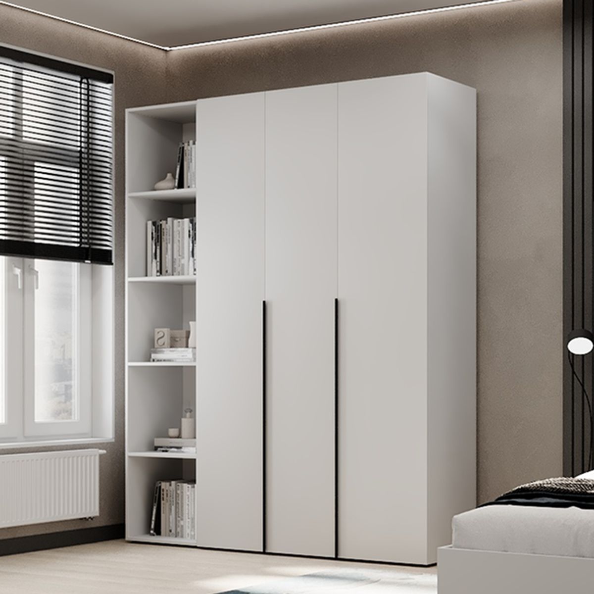 Buy hinged combined wardrobe №16 Light 160x220x50 cm – White Diamond for 12678 UAH Hinged combined wardrobe №16 Light 160x220x50 cm – White Diamond