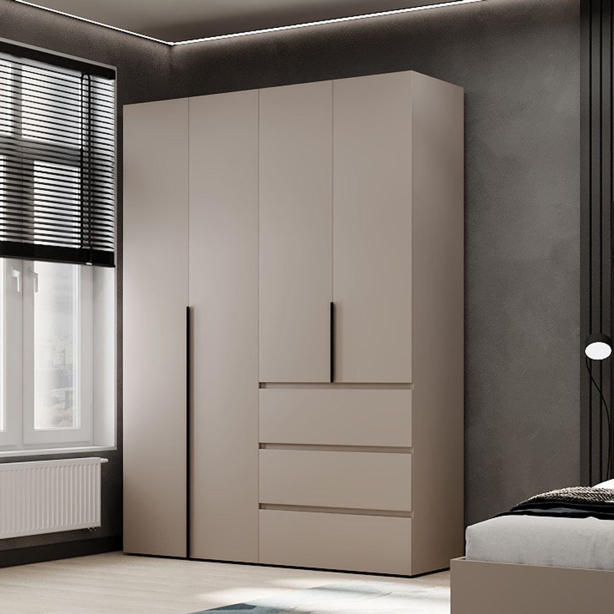 Buy hinged combined wardrobe №5 Light 160x220x50 cm – Cashmere for 12798 UAH Hinged combined wardrobe №5 Light 160x220x50 cm – Cashmere