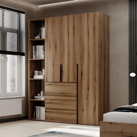 Hinged combined wardrobe №8 Light 160x220x50 cm – Evoke Oak